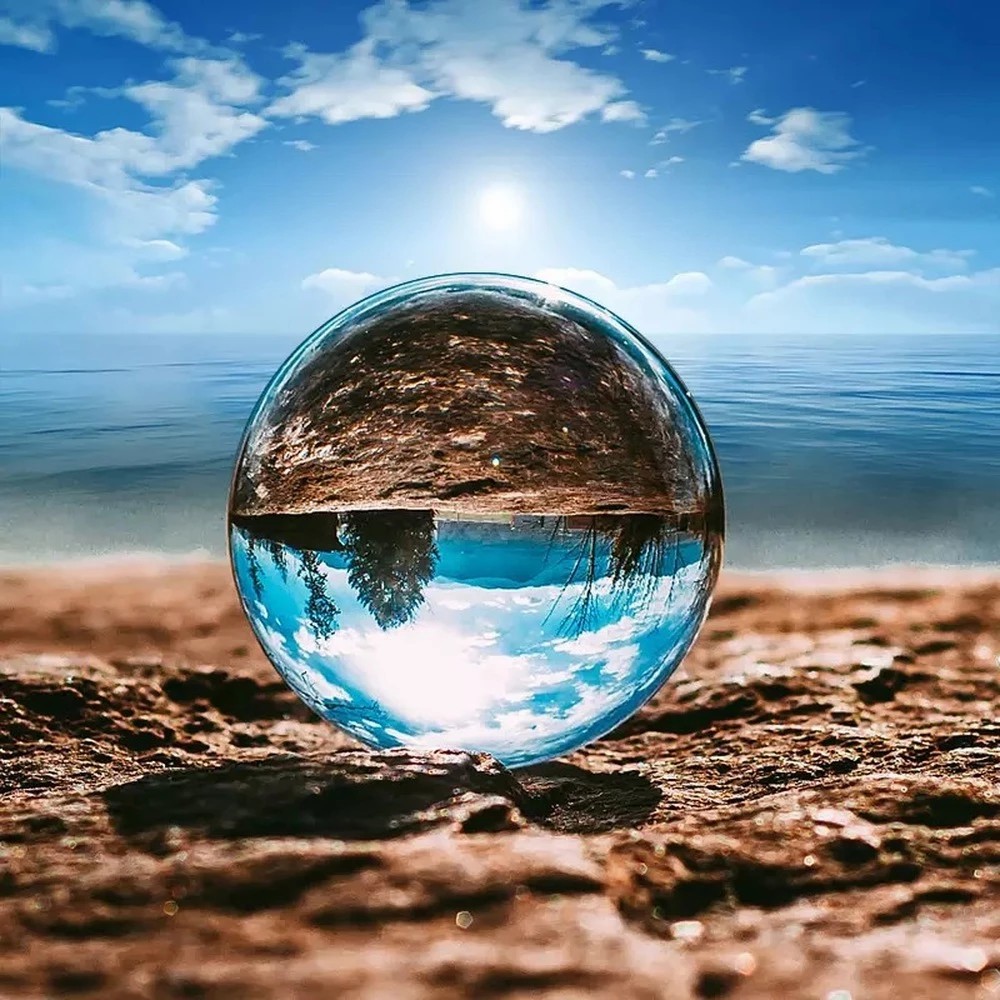 Lens Ball Crystal - 홈 데코 볼 투명 렌즈 글로브