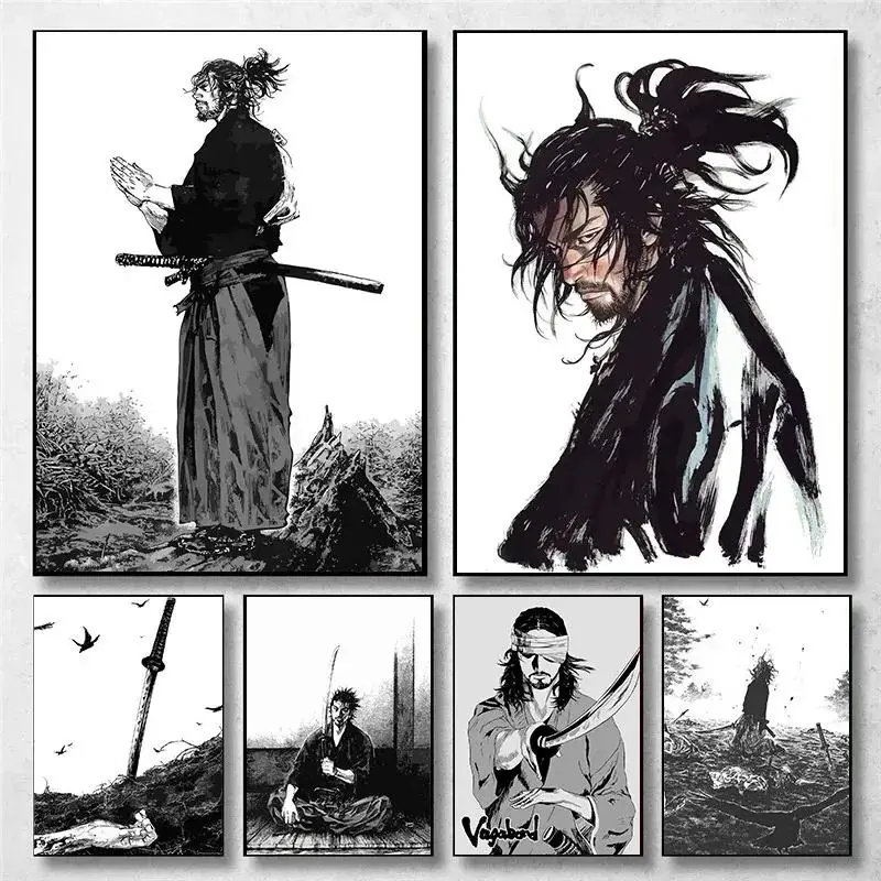 빈티지 일본 애니메이션 벽 예술 미야모토 무사시 방랑자 - Photography Art 리뷰 및 가격