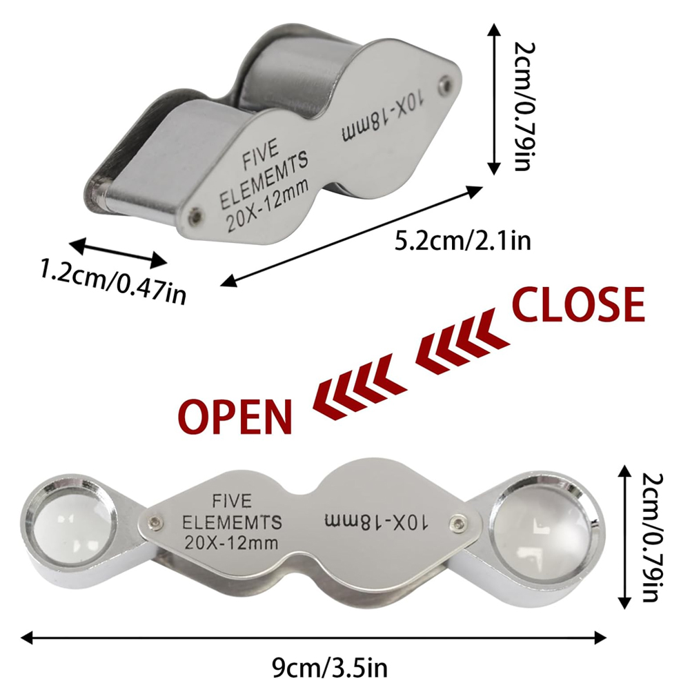 10X 20X 보석상 루페 포켓 돋보기, 듀얼 렌즈 접 - Eye Piece Magnifier 리뷰 및 가격