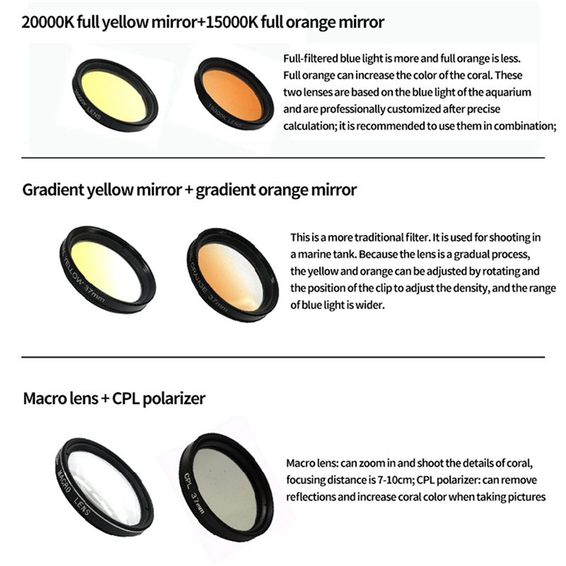 4X 수족관 렌즈 어항 휴대폰 카메라 렌즈 필터 6 i - Photography Yellow Filter 리뷰 및 가격