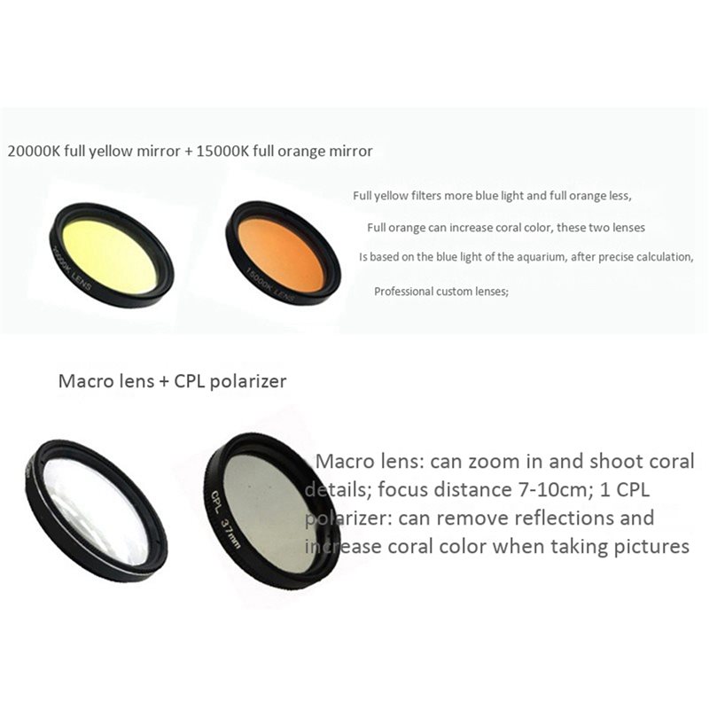3X 수족관 스마트폰 카메라 렌즈 필터 4 in 1 키 - Photography Yellow Filter 리뷰 및 가격