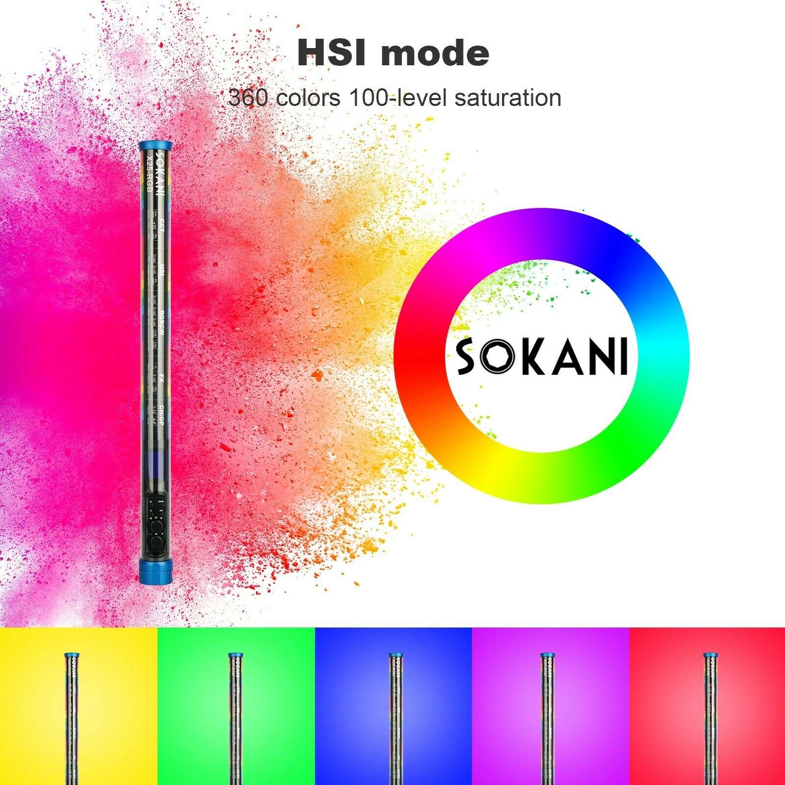 Sokani X25 RGB LED 비디오 라이트 핸드헬 - Strobe Light Studio 리뷰 및 가격