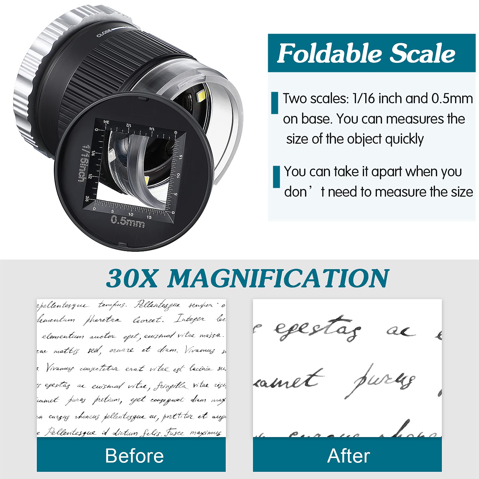 스케일 LED UV 라이트 조명 돋보기와 30X 포켓  - Eye Piece Magnifier 리뷰 및 가격